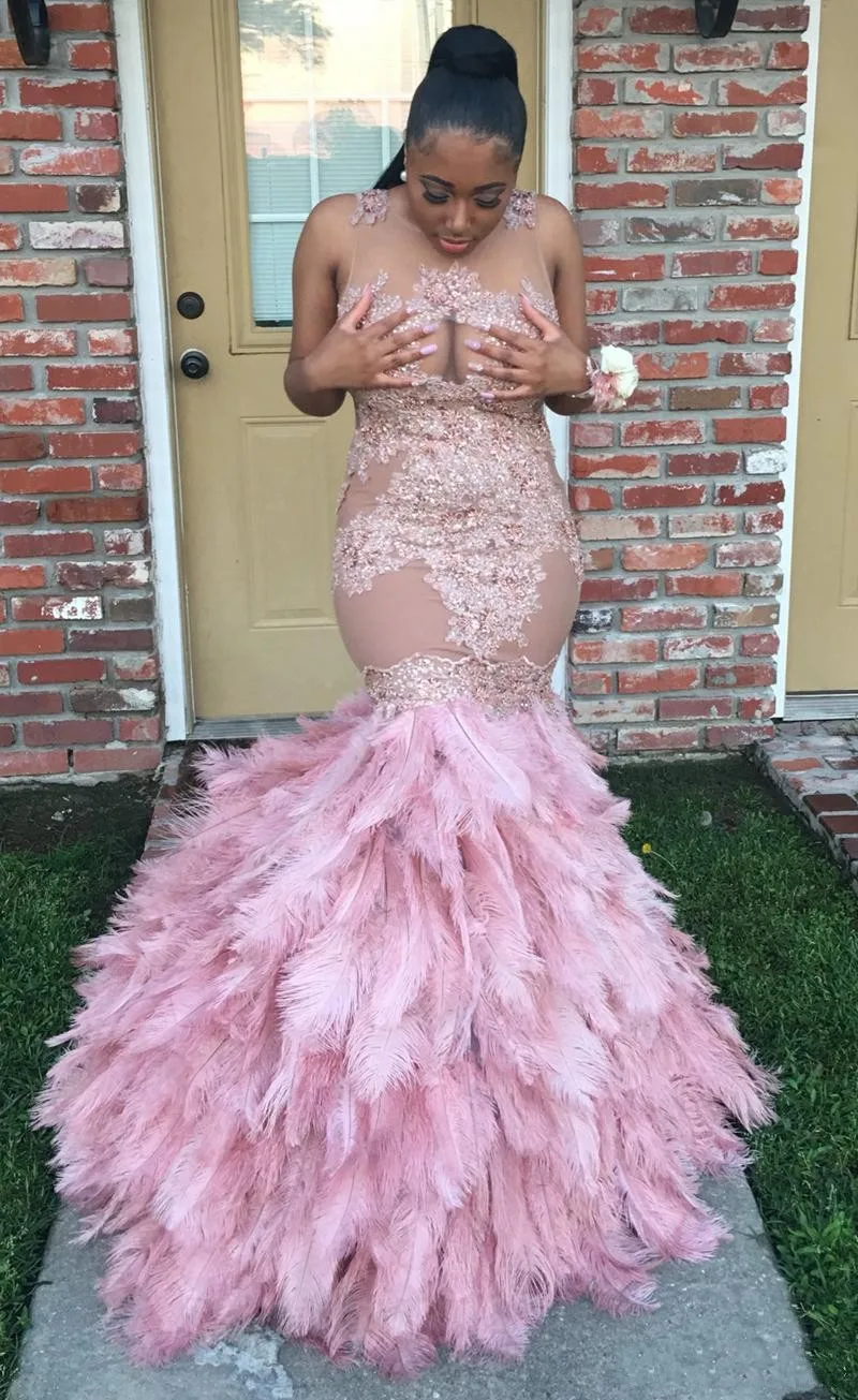 Prom Dress With Feathers On Bottom ...