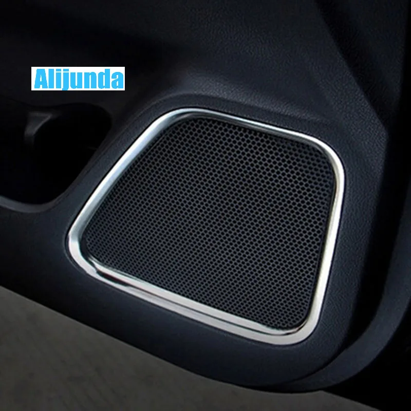 

For Mitsubishi Outlander 2013 2014 Stainless Steel Modified Decorative Circle Audio Speaker Cover Ring Trim 4pcs Per Set