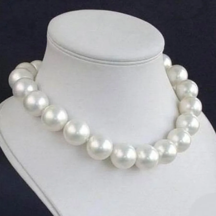 

New 12MM WHITE PEARL NECKLACE Women Girls Gifts Big Size Beads Round Stone Ornaments Beads Fashion Jewelry Making Design