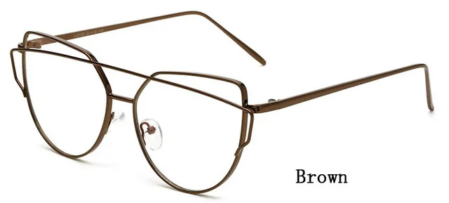 Модная оправа для очков кошачий глаз, женские прозрачные очки, оправа для очков, прозрачные линзы, поддельные очки без градусов, анти радиационные очки ботаника - Цвет оправы: brown