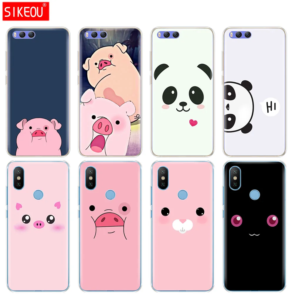 

Silicone Cover Case For Xiaomi Mi 8 8SE A1 A2 5 5S 5X 6 Mi5 MI6 NOTE 3 MAX Mix 2 2S Cute Panda Pig Smile Emoji