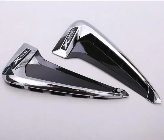 2 шт. Горячая новинка углеродный автомобиль 3D ABS Xdrive X5 боковой крыло воздуха на выходе значок эмблема наклейка для-2016X5 глянцевый черный серебристый - Цвет: Золотой