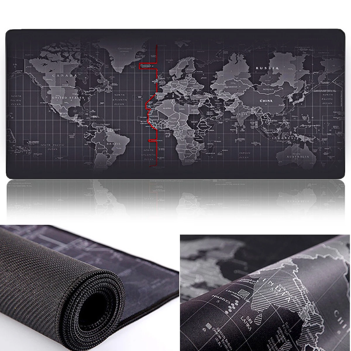 Extra Large Mousepad Natural Rubber Mouse Pad Old World Map Antislip
