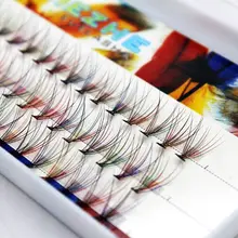 60 шт. новые красочные мягкие очаровательные женские 8 мм/10 мм/12 мм/14 мм отдельные накладные ресницы кластера Искусственные ресницы расширение Красота Инструменты