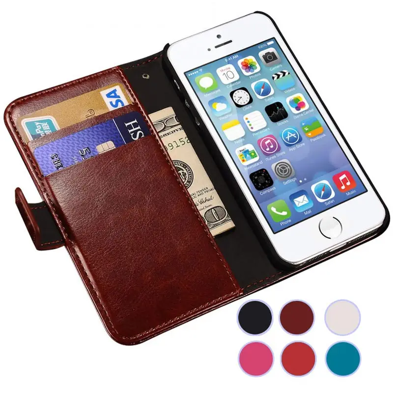 Luxury Flip Leather Case For Apple iPhone 5 5S SE iPhone5 S 5SE Wallet