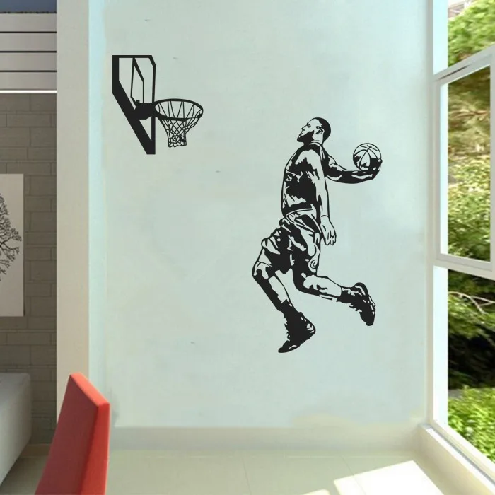 

New arrival High Quality Basketball star LEBRON JAMES Wall Sticker Home Decor Decal for Boy's Room Gift Vinyl wallpaper Mural