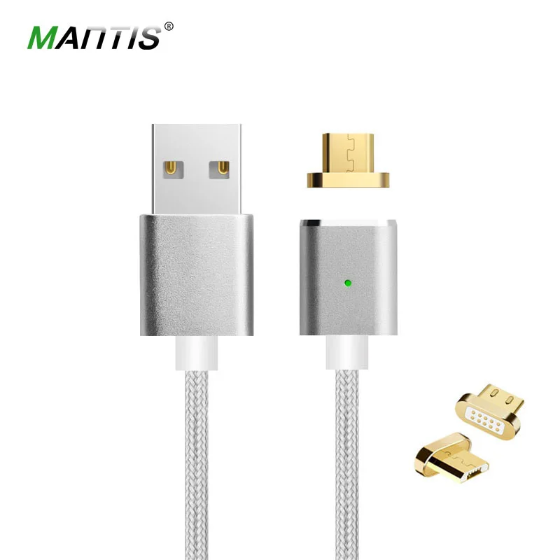 Магнитный кабель MANTIS 2.4A Micro USB зарядное устройство 1 м нейлоновый металлический магнитный кабель для быстрой зарядки Android для Xiaomi huawei samsung
