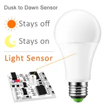 E27 b22 conduziu a lâmpada 10 w 15 w dusk to dawn conduziu a luz de segurança automática esperta das lâmpadas do sensor para a iluminação interna/exterior