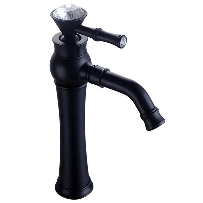 

Oil Rubbed Bronze 360 degree rotate spout brass&crystal body Bathroom Sink Faucet Mixer Tap robinet salle de bain YM-042