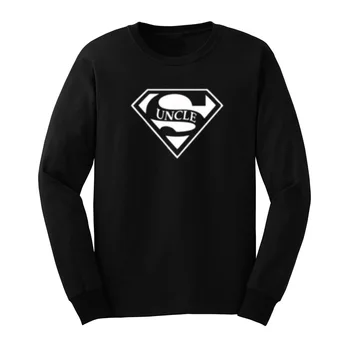 

Mens Super Uncle Graphic Cool Long Sleeve T-Shirts Casual Men Tee
