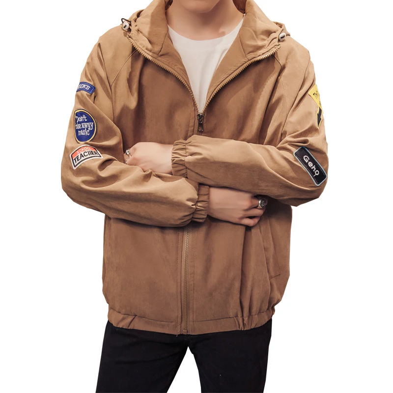 Jacket Men Windbreaker 2018 Spring Hooded Casual Jacket Coat Men Bomber Jackets Fashion Thin Light Weight Male Jacket Outwear