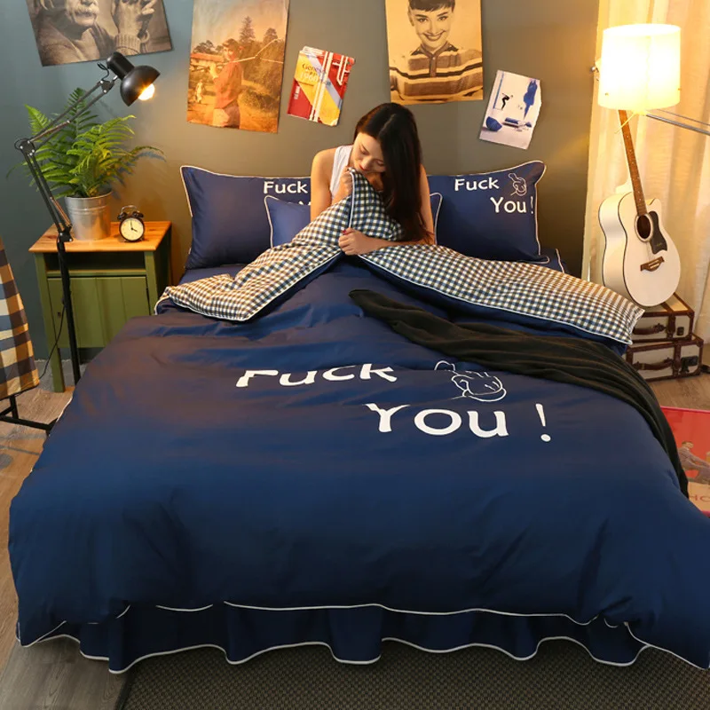

Home Textiles 100% Cotton Bedding Set Comforter Bedding Sets King Size Bedskirt Drop Bedclothes Sheet Set