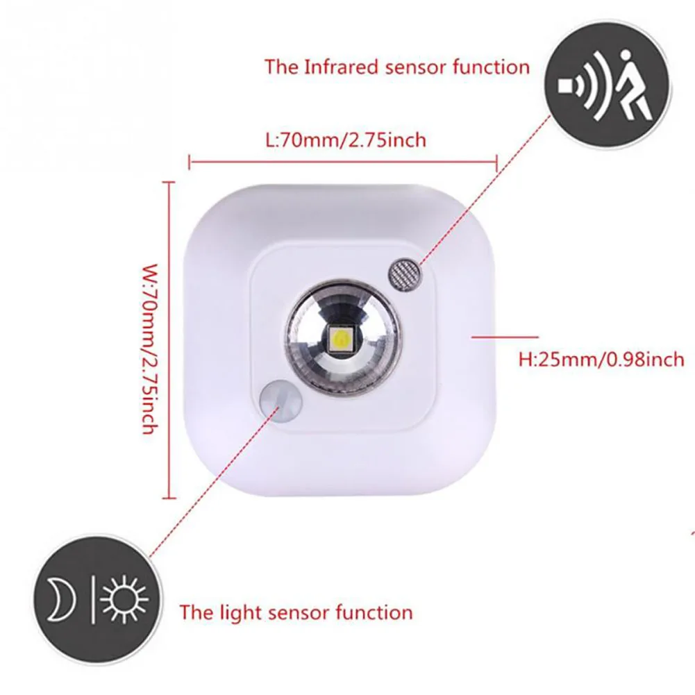  Mini PIR Motion Sensor Light LED Night Light Smart Human Body Induction Nightlight Battery Closet C - 32815024724