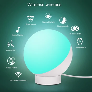 

Smart Wifi Voice Control Adjustable Table Lamp Baby Night Light Dimmable Round Led Rgb Nursery Light Led Wifi Smart Desk Lamps