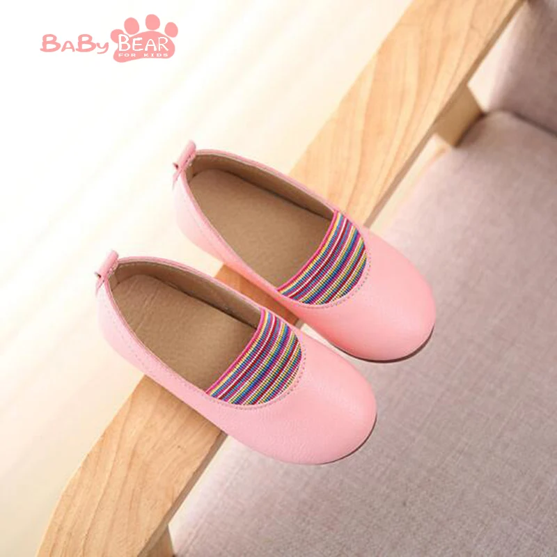 

2016 autumn children fashion sneakers kids leather shoes girls lovely casual shoes pu vamp 3 colors 5