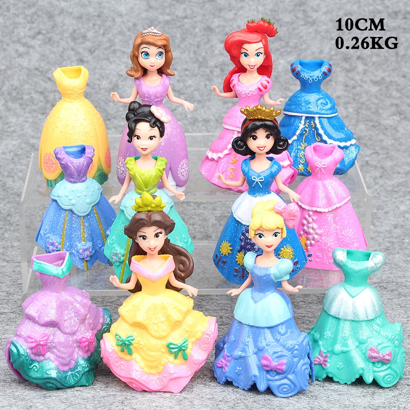 新しいホット10センチ6ピース/セットソフィア王女服を変更するアクションフィギュアおもちゃコレクタークリスマスギフト人形