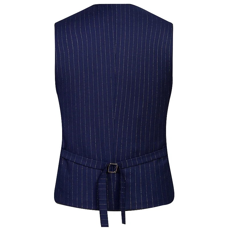 new Men's no sleeve Suit fashion stripe vest Slim high quality material for Asian size S-3XL
