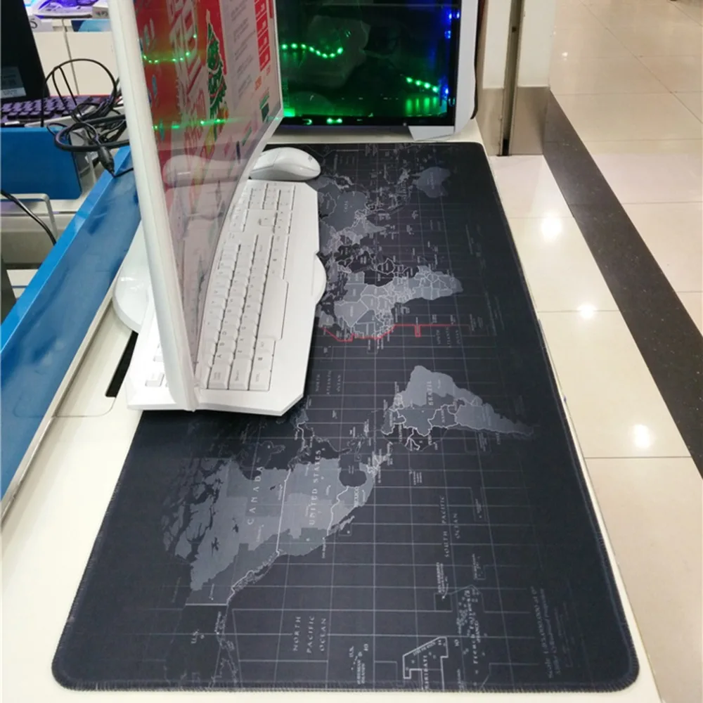 Супер большой размер карта мира дизайн Коврик для компьютерной мыши Противоскользящий долговечный коврик для мыши Коврик для клавиатуры коврик