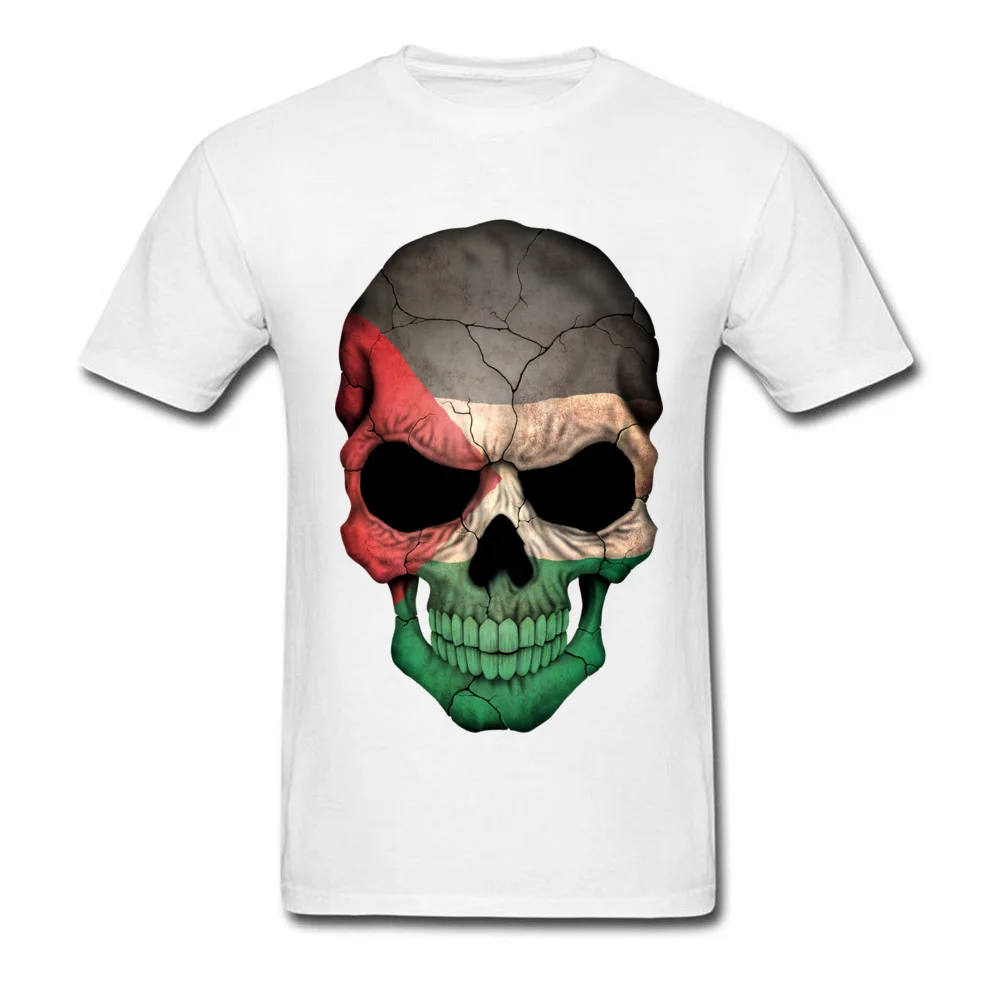 Boys Skull Shirts Palestinian Country Flag 3D Skull T Shirt For Men Pop Art Design Skull Print