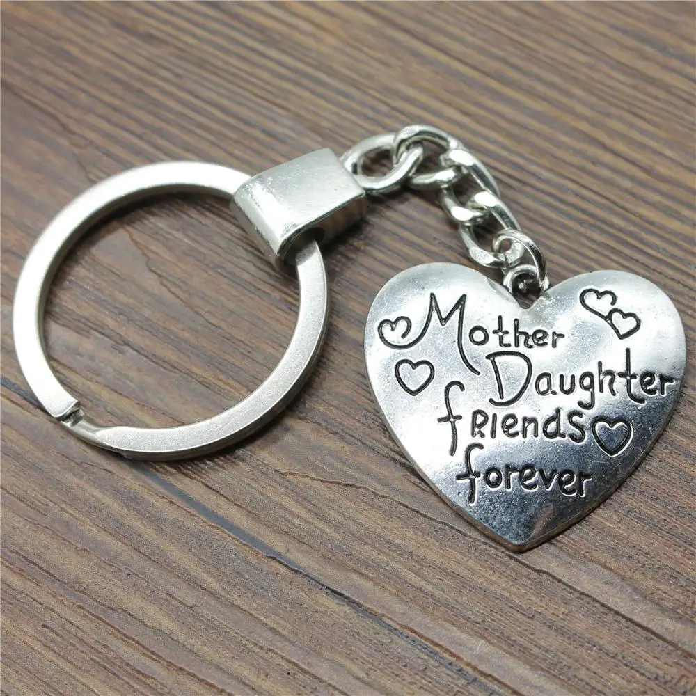 1 Piece Key Ring Metal Chain Keychain Jewelry Gift Antique Silver Color Mother Daughter Friends Forever 28x30mm Pendant | Украшения и