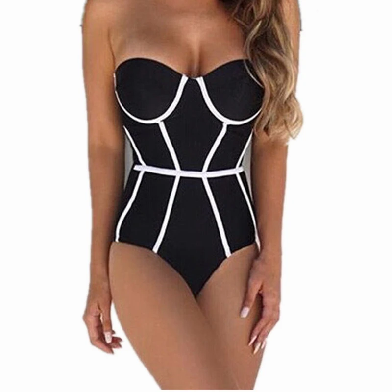 Striped Sexy Bodysuit Sleeveless Bodycon Halter Slim Short Padded Romper Beach Women Body Feminino Striped Sexy Bodysuit Sleeveless Bodycon Halter Slim Short Padded Romper Beach Women Body Feminino
