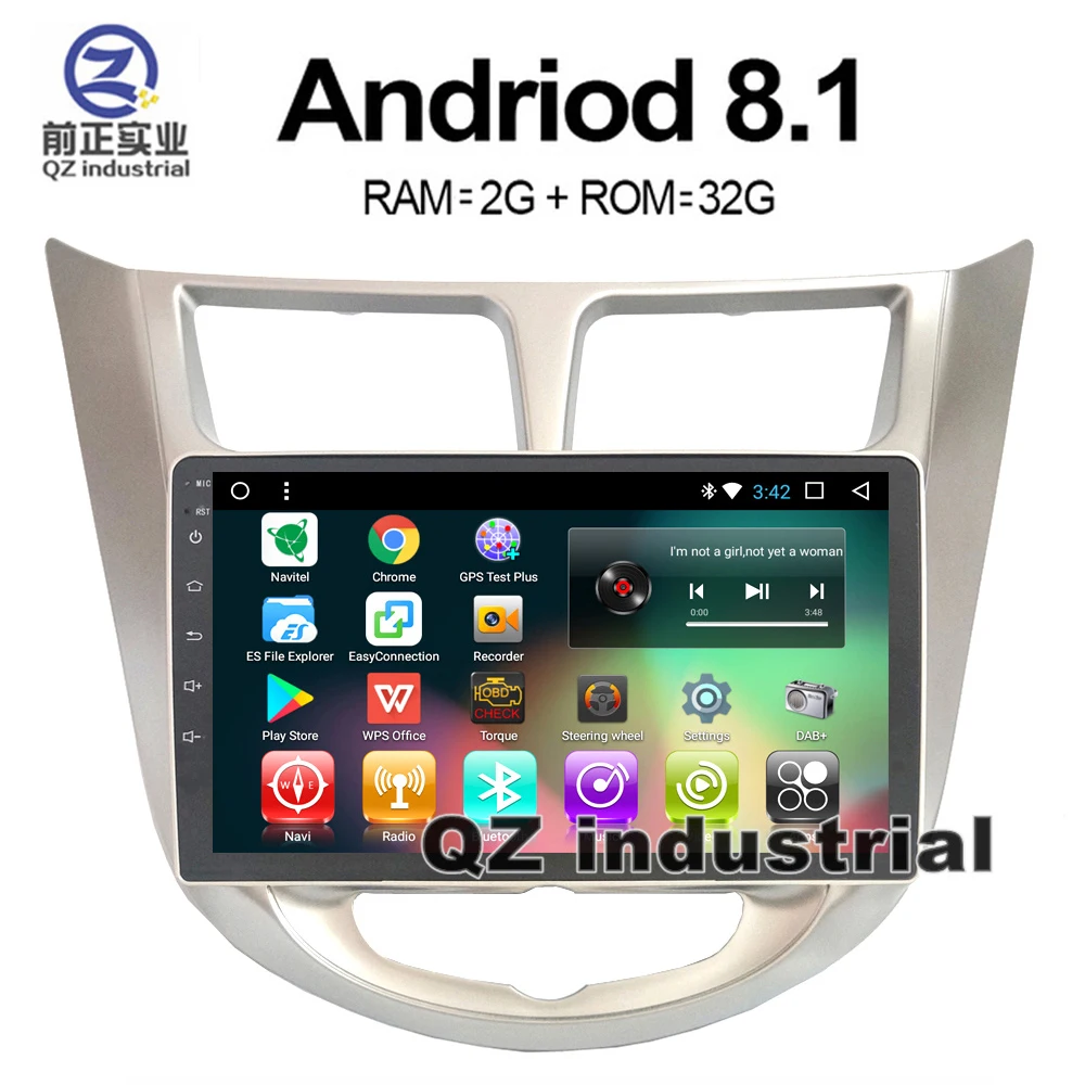 Top QZ industrial HD 9inch Android 8.1 T3 for Hyundai Solaris Verna Car DVD Player with 3G 4G WIFI GPS Radio Navi BT SWC RDS Map 0 Top QZ industrial HD 9inch Android 8.1 T3 for Hyundai Solaris Verna Car DVD Player with 3G 4G WIFI GPS Radio Navi BT SWC RDS Map 0