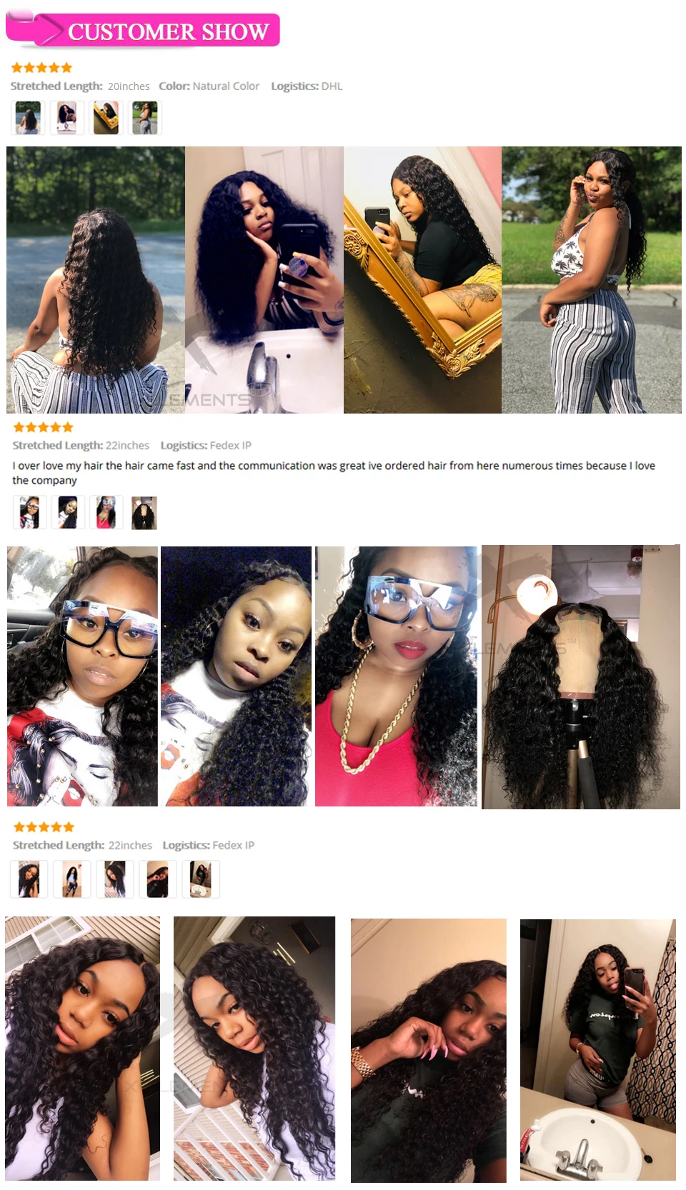 Malaysian Deep Wave Lace Front Wig Remy Hair 4x4 Lace Closure Wig For Black Women 100% Human Hair Lace Front Wigs X-Element Hair (12)