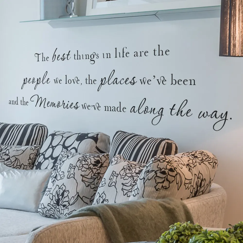 Life Wall Saying Stickers Home Decor Living Room Sofa Background