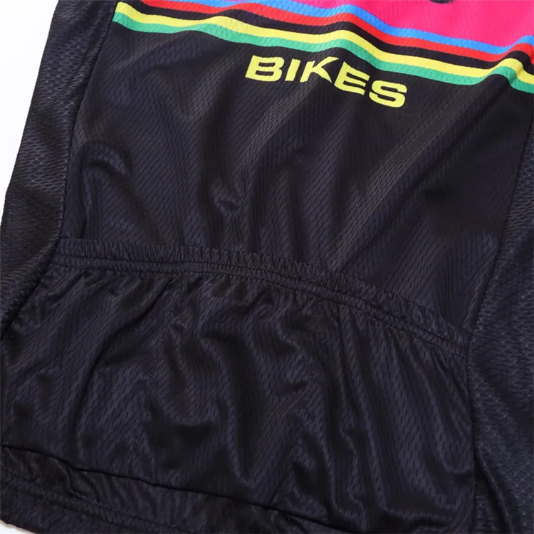 16 Black with Fashion Flower Printing Bicycle Jersey Set Outdoor Sportswear Short Sleeve Suite Quick Dry Ropa Ciclismo (11)