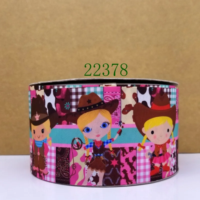 

Free shipping 50 yard cartoon printed grosgrain ribbon 22378
