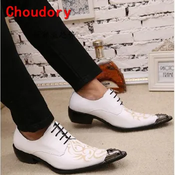 Choudory 2017 zapatos para hombre marcas italianas de calzado con cordones de metal puntiagudos zapatillas de fumar mocasines para hombre tamaño plano 12