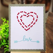 

4pcs/set Love Heart Stitch Holes Dies Scrapbooking Metal Cutting Dies New 2018 stamps and dies for Card Making Craft Dies Cut