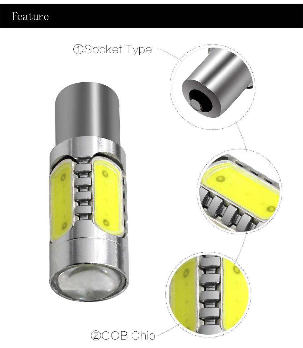 1 шт. 1156 Ba15s S25 P21W 7,5 Вт светодиодный SMD COB супер яркий белый резервный обратный светильник сигнал поворота Тормозная лампа