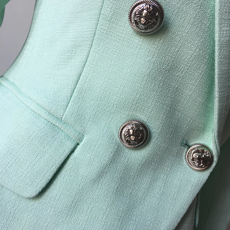 Потрясающий дизайн Euorpean американская женская элегантная юбка мятного цвета костюмы Тонкий Блейзер Мини юбка Модные Качественные комплекты из двух предметов