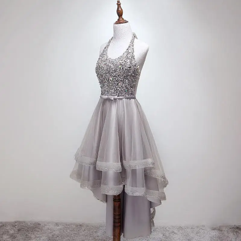 Сделать дауэр 2019 новые серые пикантные вечернее платье на брителях Bling Бисер