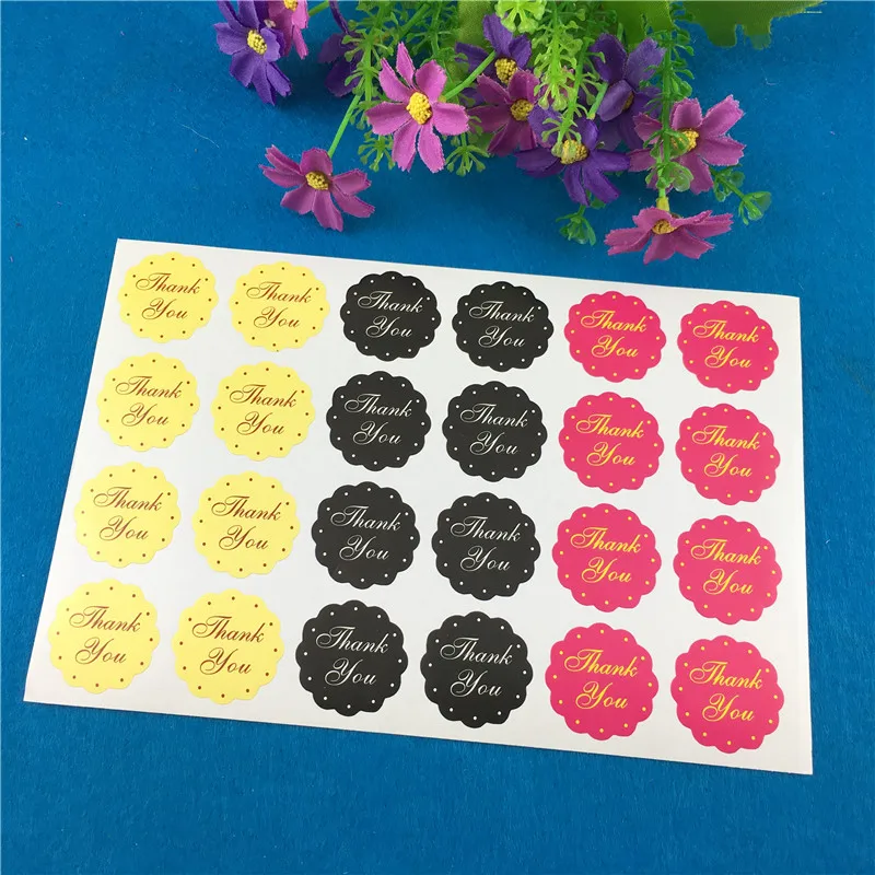 

100Pcs 3 Mixed Colors Sticker With"Thank You"Holiday Party DIY Handmade Gift Decoration Sticker Household Items