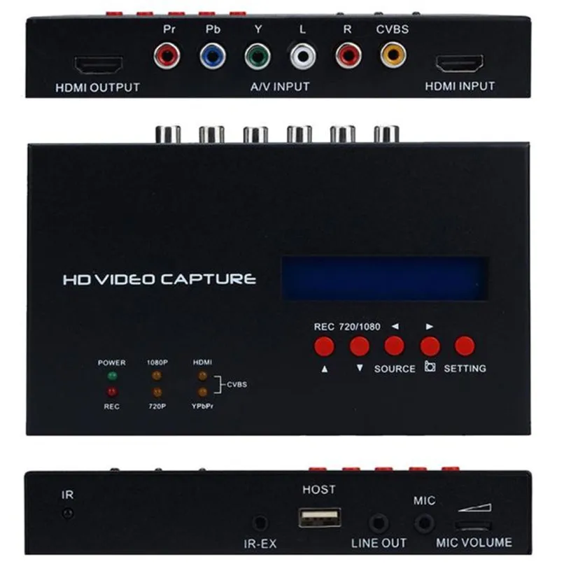 

Game Video Capture Box HD HDMI 1080P Recorder Device for XBox 360 One PS4 PS3+Remote controller Free Shipping NOM25