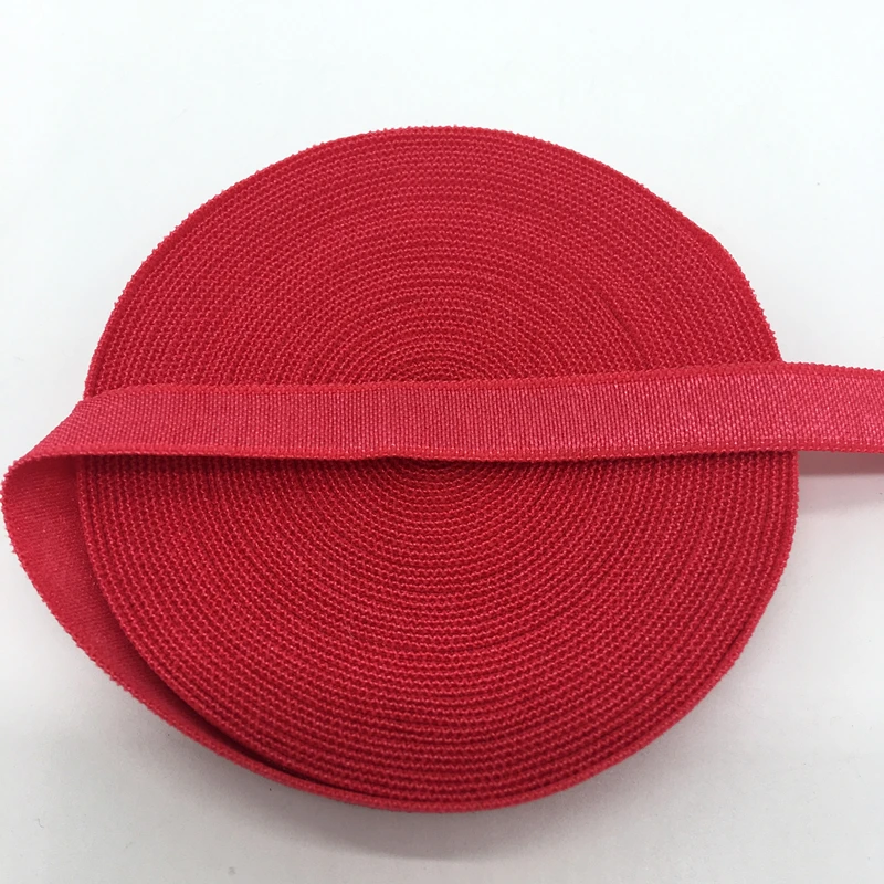 

5Yards/lot 3/8" 10mm Red Solid Shiny Satin Elastics Band Headband Bra Strap Dress Sewing Trim