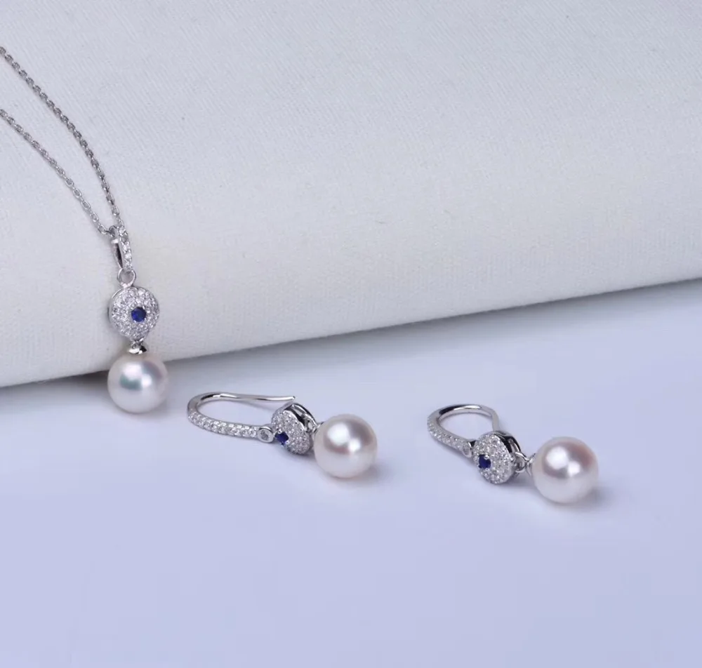 

S925 Sterling Silver Pearl Party Necklace Earrings Set Mounts Findings Exquisite Jewelry Set Parts Fittings Women's Accessories