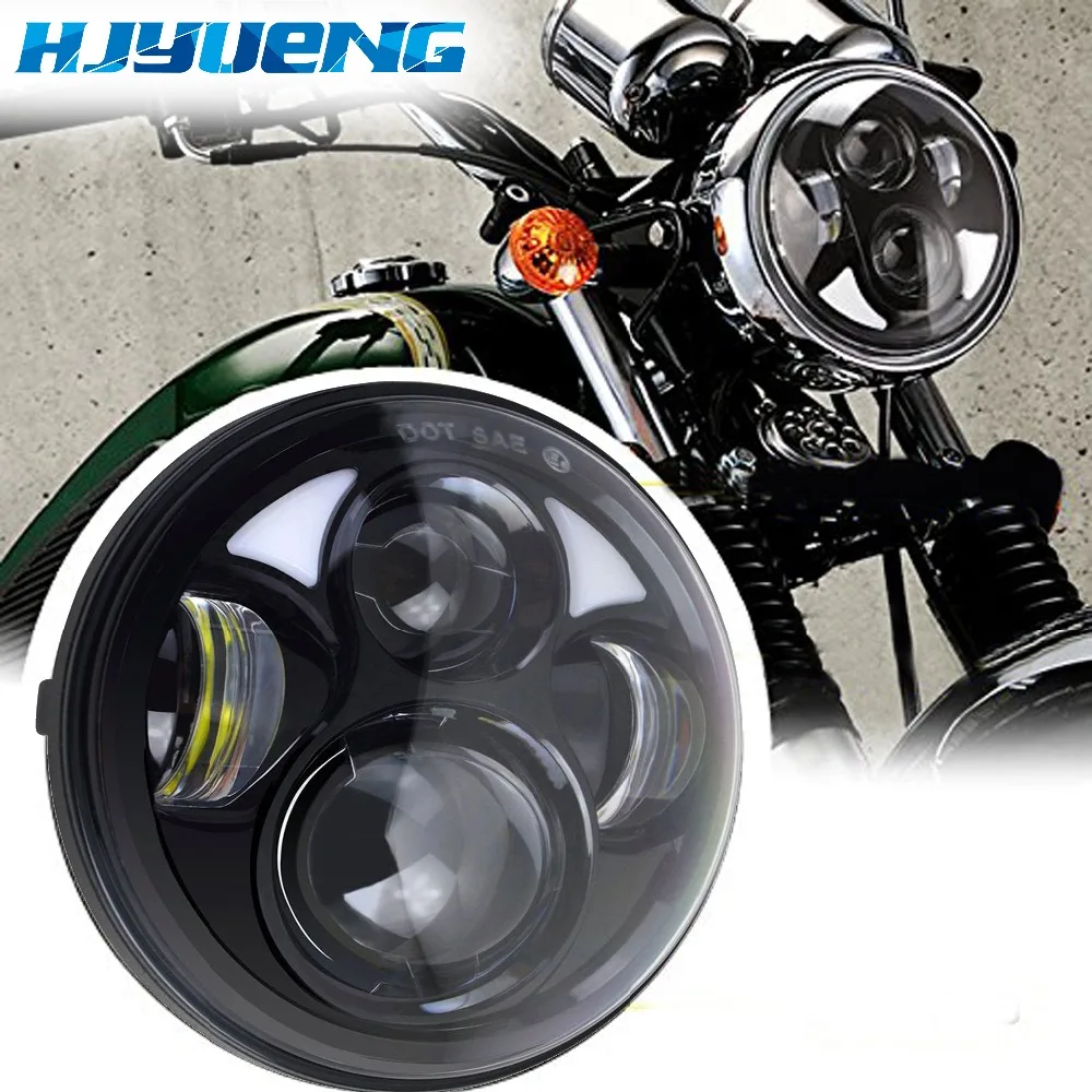 HJYUENG 5.75"Harley Motorcycle Accessories 4D Round Projector Lens LED