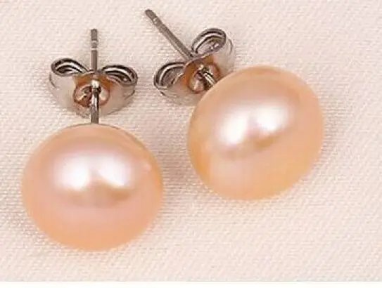 

A PAIR 11-12MM SOUTH SEA PINK PEARL EARRING AAA