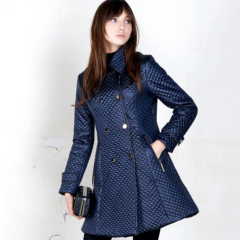 GerrySnowy зимняя женская куртка, манто для женщин, тонкая стеганая куртка, осенняя/зимняя хлопковая стеганая куртка для женщин - Цвет: Blue