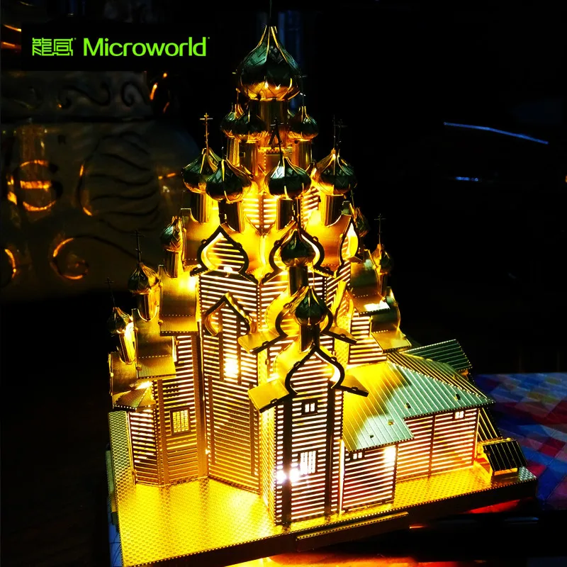 Microworld 3D металлическая головоломка Россия церковь преображения Строительная модель собрать головоломки Развивающие игрушки подарки для взрослых