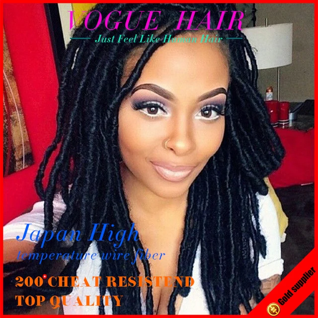 Faus marley locs braid synthetic lace front wig braid faux ...