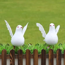 1 шт. голубь мира моделирование свадебное украшение для торгового центра перо Голубь зеленые растения птицы расправляющие крылья голуби украшения дома