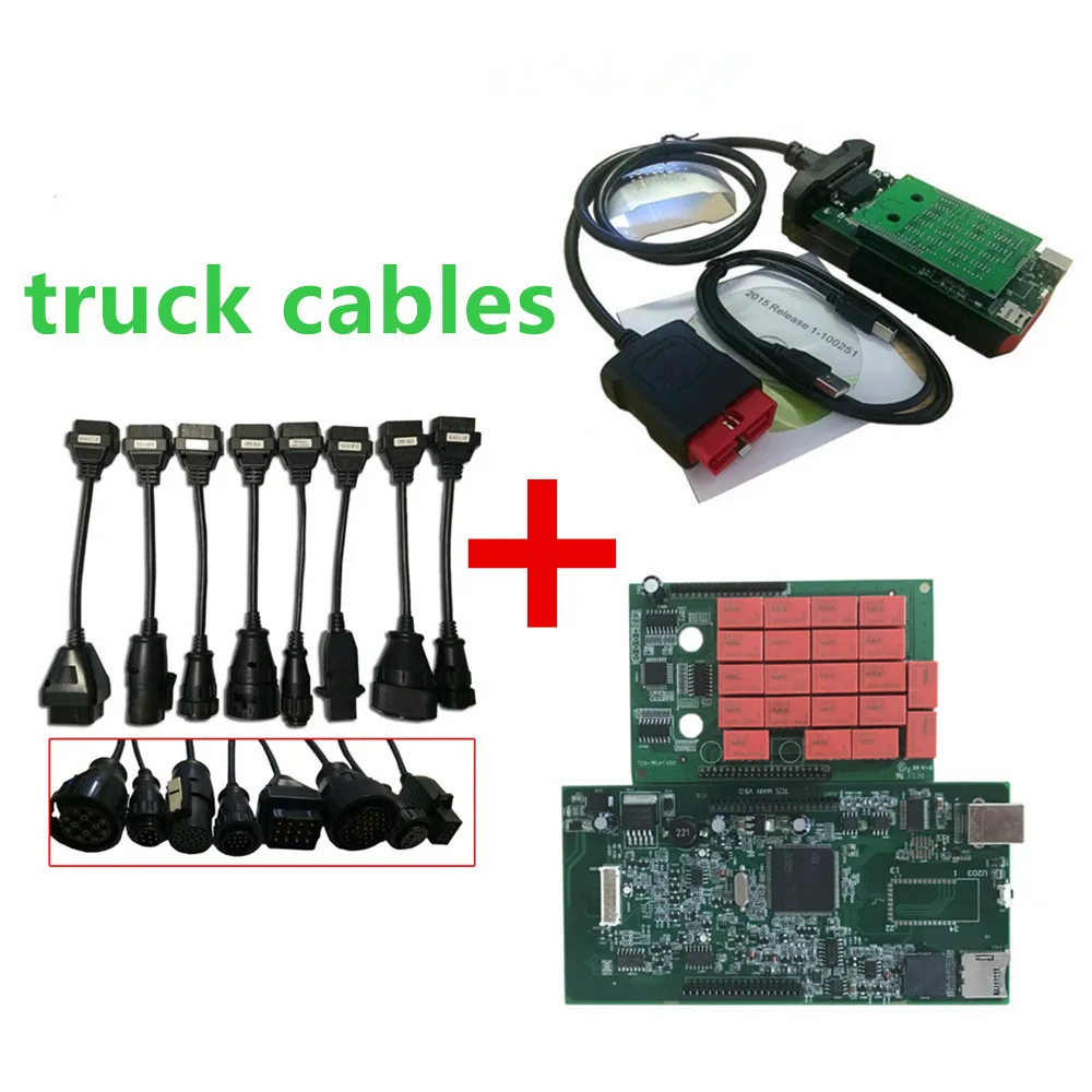 

TCS CDP PRO PLUS green pcb with/no Bluetooth+truck cable newest 2016r0 software add more model obd obd2 multidiag Pro scanner