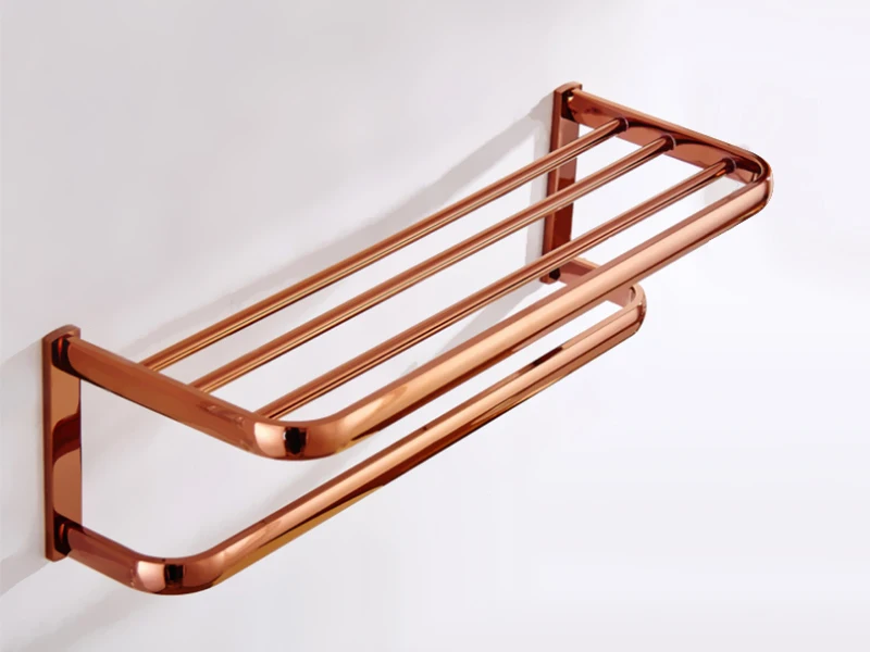 rose gold bathroom towel shelf 2