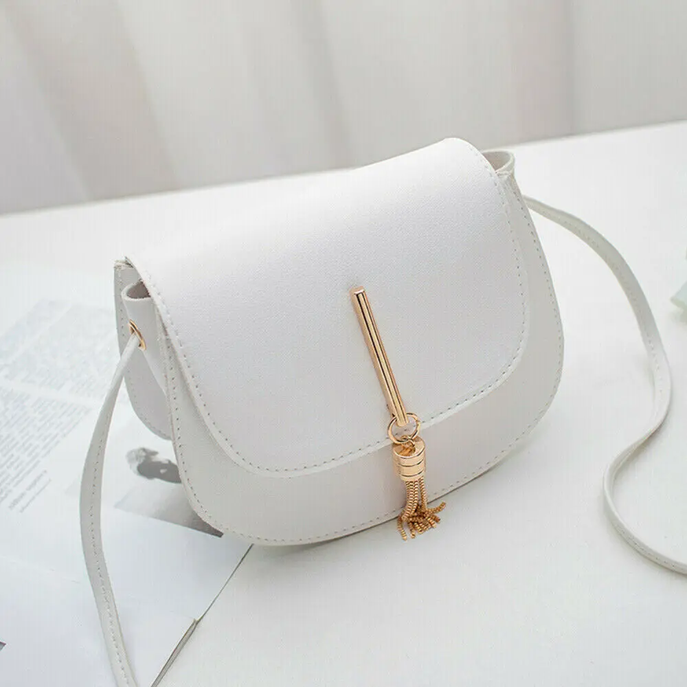 Новая женская модная сумка на плечо из искусственной кожи, дамская сумка через плечо с кисточками, конверт, сумка-мессенджер, сумочка, кошелек, маленькая - Цвет: Белый
