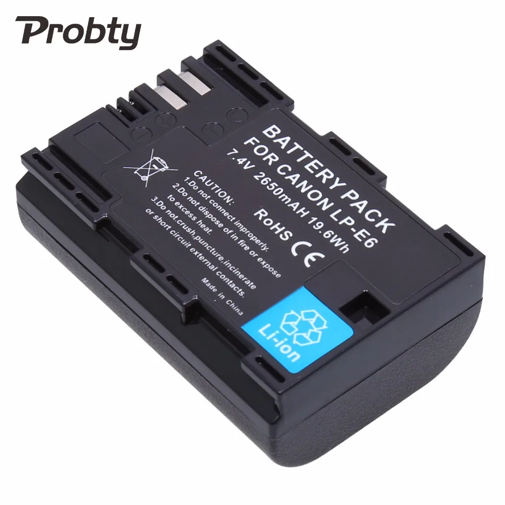 Probty 3 шт. 2650 мАч LP-E6 LPE6 LP E6 батарея+ ЖК USB зарядное устройство для Canon 5D Mark II/III 6D 7D 60D 60Da 70D DSLR EOS 5DS камера