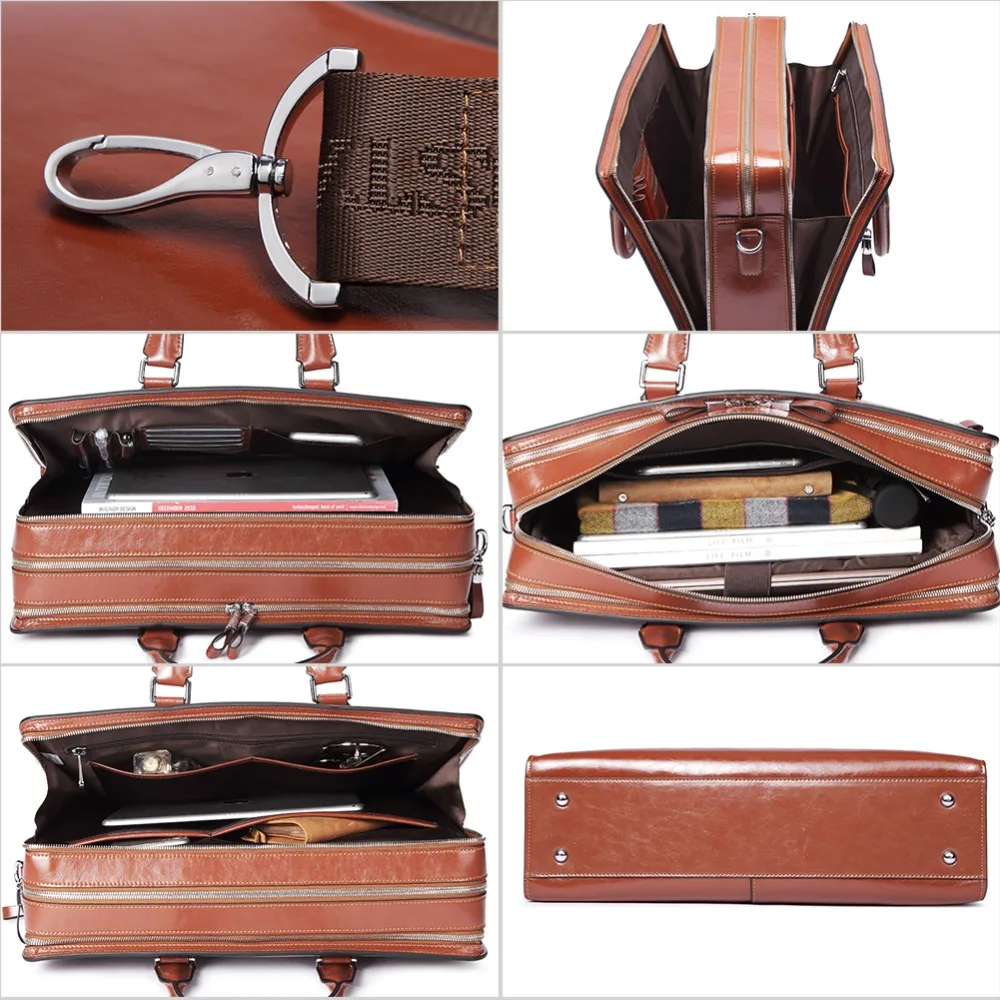 Dark Gray FeliciaJuan Simple Retro Zip Canvas Briefcase Shoulder Bag Messenger Bag Color